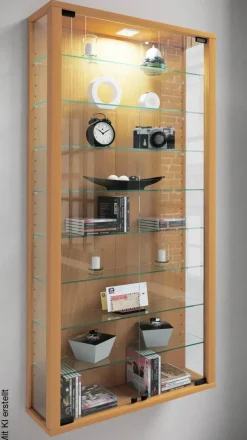 Vitrine Vitrosa Maxi buche Nachbildung Holzwerkstoff Glas B/H/T: ca. 59x113x18 cm
