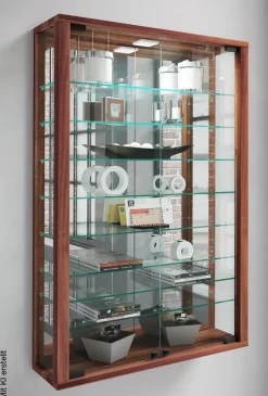 Vitrine Vitrosa nussbaum Nachbildung Holzwerkstoff Glas B/H/T: ca. 59x91x18 cm