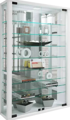 Vitrine Vitrosa weiß Holzwerkstoff Glas B/H/T: ca. 59x91x18 cm