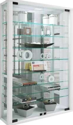 Vitrine Vitrosa weiß Holzwerkstoff Glas B/H/T: ca. 59x91x18 cm