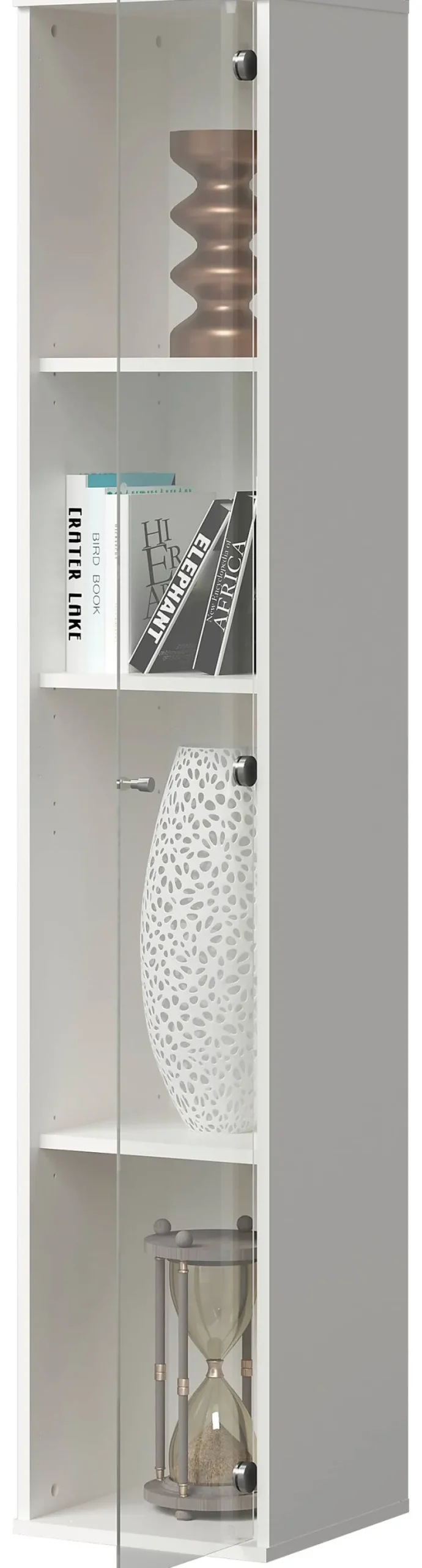 Vitrine weiß B/H/T: ca. 32x171x33 cm