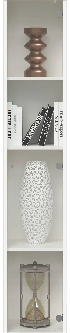 Vitrine weiß B/H/T: ca. 32x171x33 cm