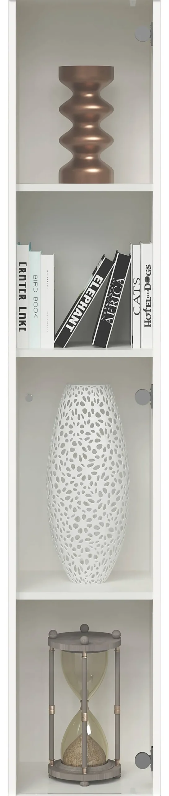 Vitrine weiß B/H/T: ca. 32x171x33 cm
