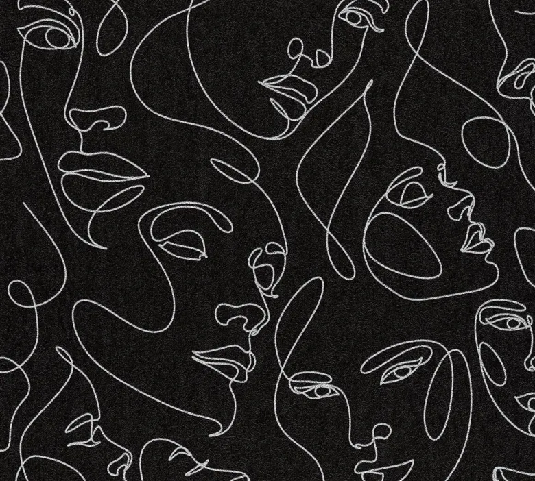 Vliestapete Abstrakt schwarz silber B/L: ca. 53x1005 cm