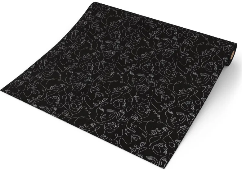Vliestapete Abstrakt schwarz silber B/L: ca. 53x1005 cm