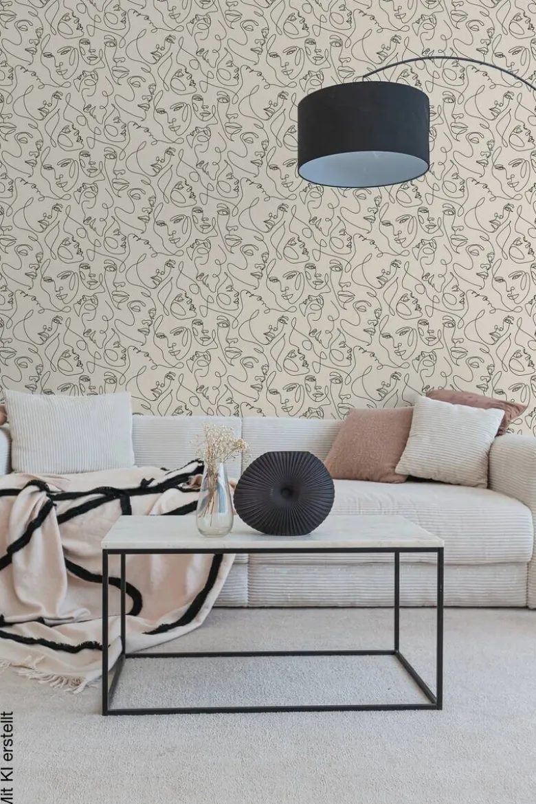 Vliestapete Abstrakt weiß schwarz B/L: ca. 53x1005 cm