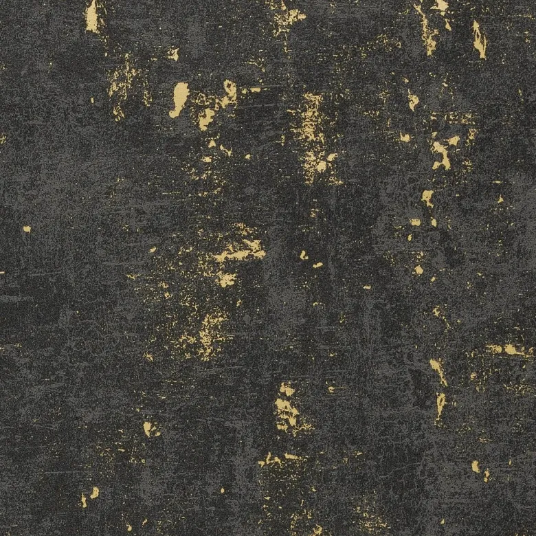 Vliestapete Betonoptik schwarz gold B/L: ca. 53x1005 cm
