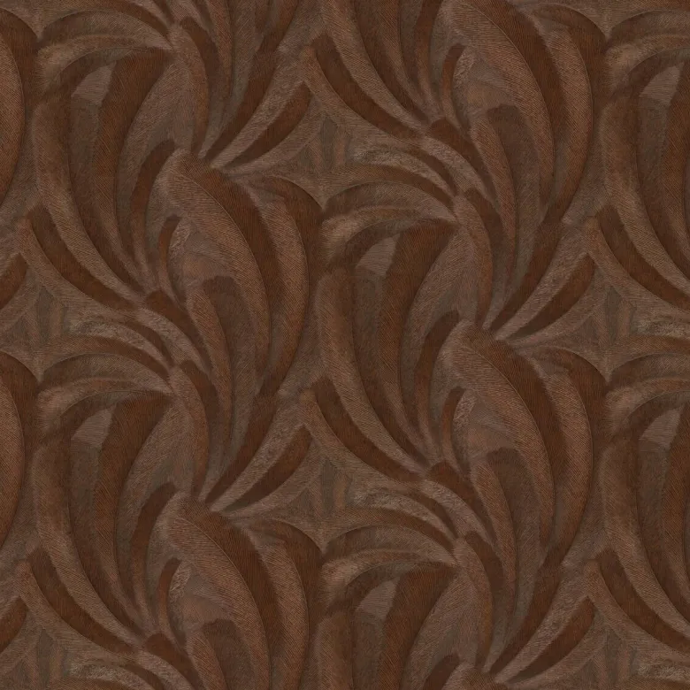 Vliestapete Blätter bronze braun B/L: ca. 53x1005 cm glitzernd