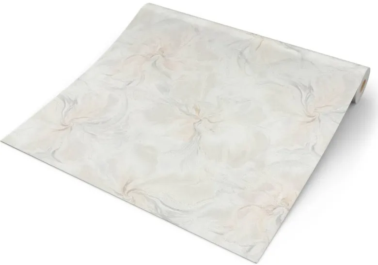 Vliestapete Blätter weiß beige grau B/L: ca. 53x1005 cm glitzernd