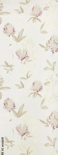 Vliestapete Blumen beige rot B/L: ca. 53x1005 cm