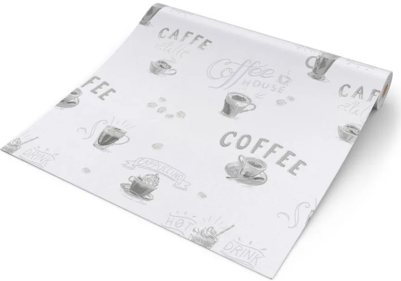 Vliestapete Coffee grau B/L: ca. 53x1005 cm