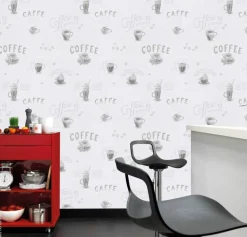 Vliestapete Coffee grau B/L: ca. 53x1005 cm