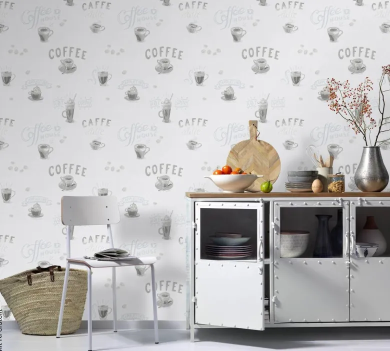 Vliestapete Coffee grau B/L: ca. 53x1005 cm