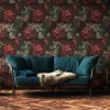 Vliestapete Floral schwarz bunt B/L: ca. 53x1005 cm