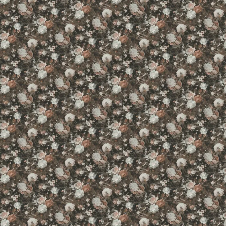 Vliestapete Floral schwarz beige B/L: ca. 53x1005 cm