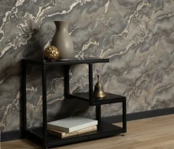 Vliestapete Marmor grau gold B/L: ca. 53x1005 cm