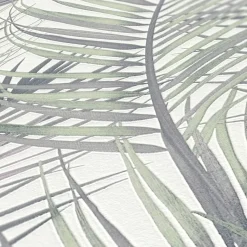 Vliestapete Palmenblätter grün rosa B/L: ca. 53x1005 cm