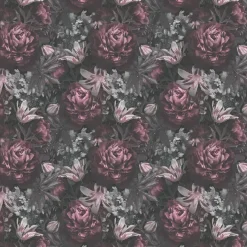 Vliestapete Rosen schwarz rosa grau B/L: ca. 53x1005 cm