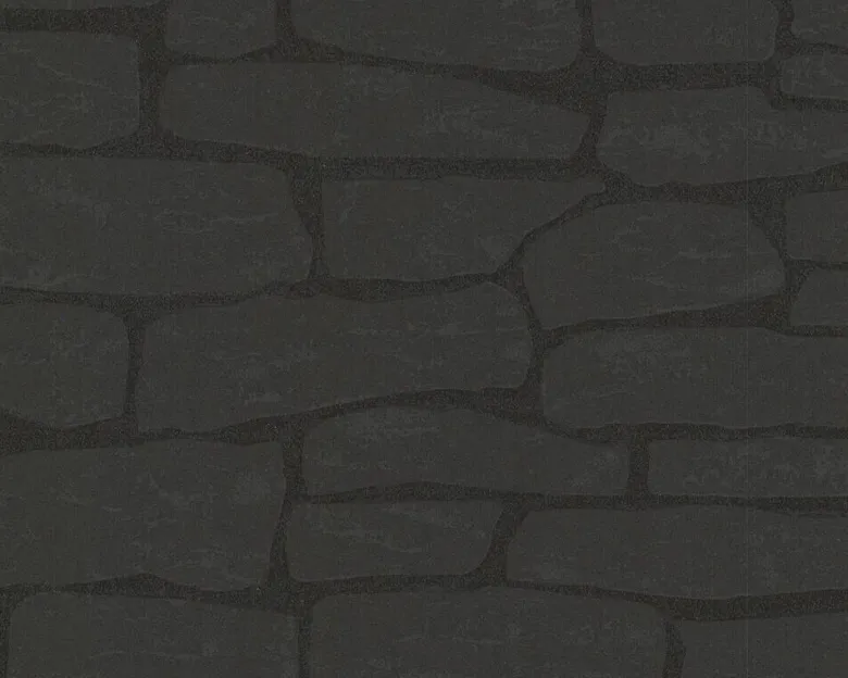 Vliestapete Steinoptik schwarz B/L: ca. 53x1005 cm