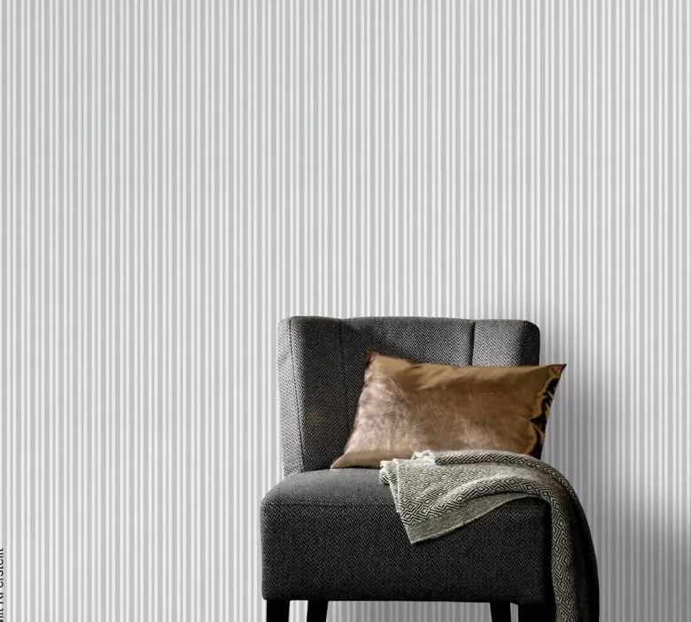 Vliestapete Streifen silber B/L: ca. 53x1005 cm