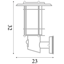 Wandaußenleuchte klar braun B/H/T: ca. 18x32x22 cm