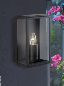 Wandaußenleuchte klar schwarz B/H/T: ca. 16x25x11 cm