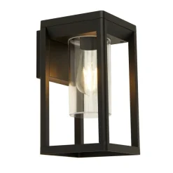 Wandaußenleuchte schwarz klar B/H/T: ca. 15x27x16,5 cm