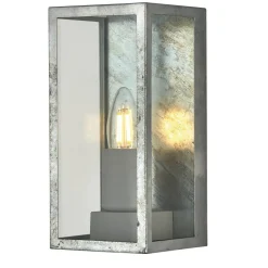 Wandaußenleuchte silber klar B/H/T: ca. 11,3x23,6x11,3 cm