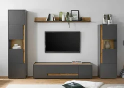 Wandboard City Eiche Wotan Nachbildung anthrazit B/H/T: ca. 170x15x20 cm