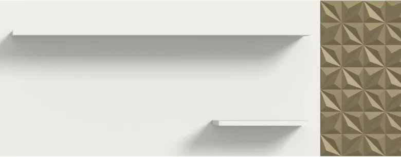 Wandboard Prisma weiß gold Optik B/H/T: ca. 140x53x17 cm