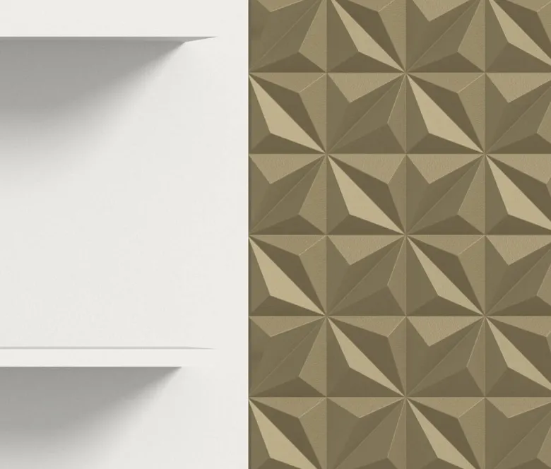 Wandboard Prisma weiß gold Optik B/H/T: ca. 140x53x17 cm