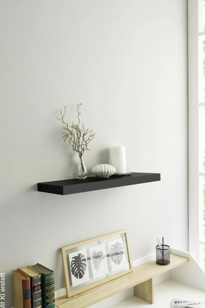 Wandboard Shelvy 60 schwarz B/H/T: ca. 60x4x24 cm
