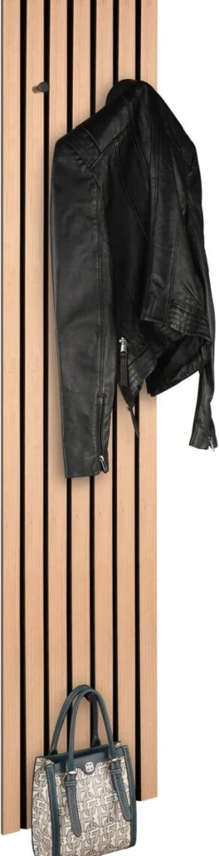 Wandgarderobe Grace Eiche Artisan Nachbildung schwarz B/H/T: ca. 25x160x7 cm