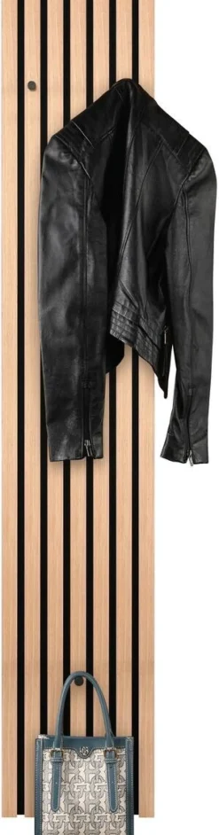 Wandgarderobe Grace Eiche Artisan Nachbildung schwarz B/H/T: ca. 25x160x7 cm