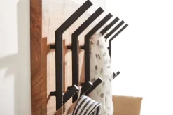 Wandgarderobe natur schwarz pulverbeschichtet B/H/T: ca. 100x29x12,5 cm