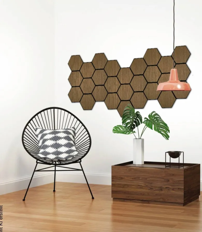 Wandpaneel braun B/H: ca. 55x65 cm