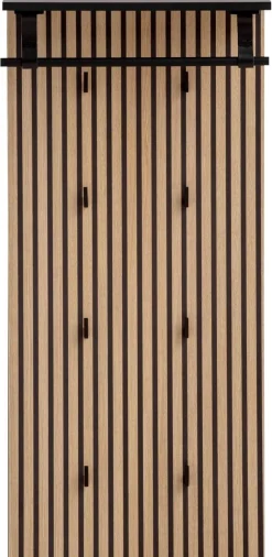 Wandpaneel Hank schwarz matt B/H/T: ca. 50x110,6x20,9 cm