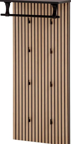 Wandpaneel Hank schwarz matt B/H/T: ca. 50x110,6x20,9 cm