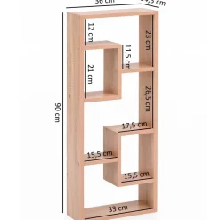 Wandregal Eiche Sonoma Nachbildung B/H/T: ca. 36x90x14,5 cm
