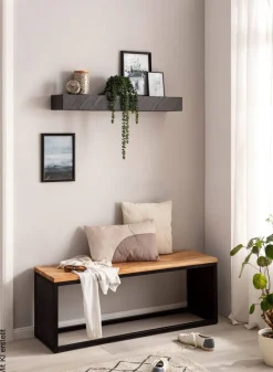 Wandregal grau B/H/T: ca. 90x10x20 cm