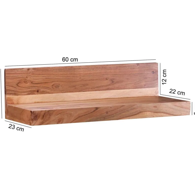 Wandregal natur B/H/T: ca. 60x17x23 cm