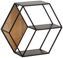 Wandregal schwarz B/H/T: ca. 60x52x20 cm