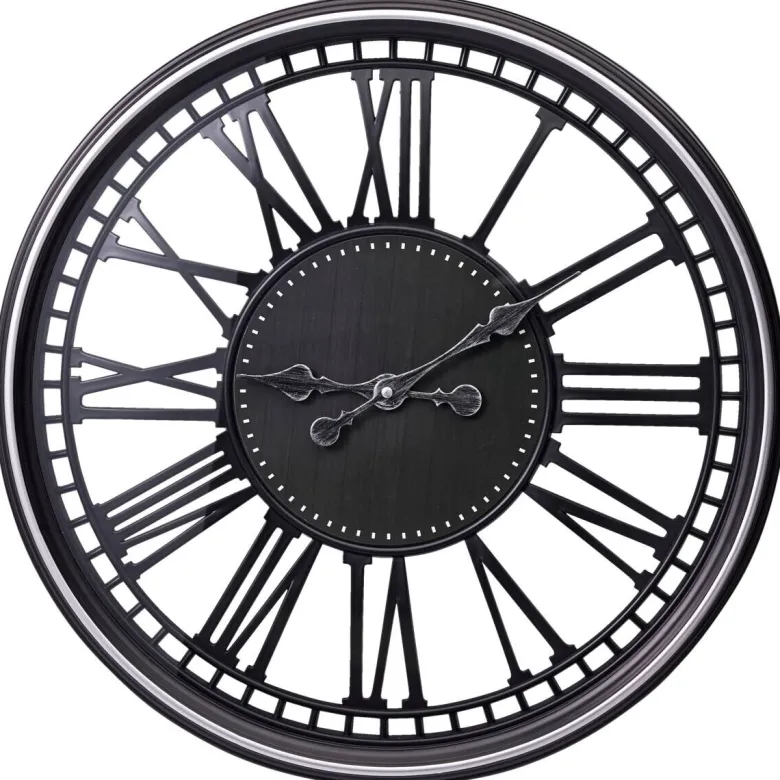 Wanduhr schwarz B/H/L/D: ca. 49,5x6,5x53x50 cm