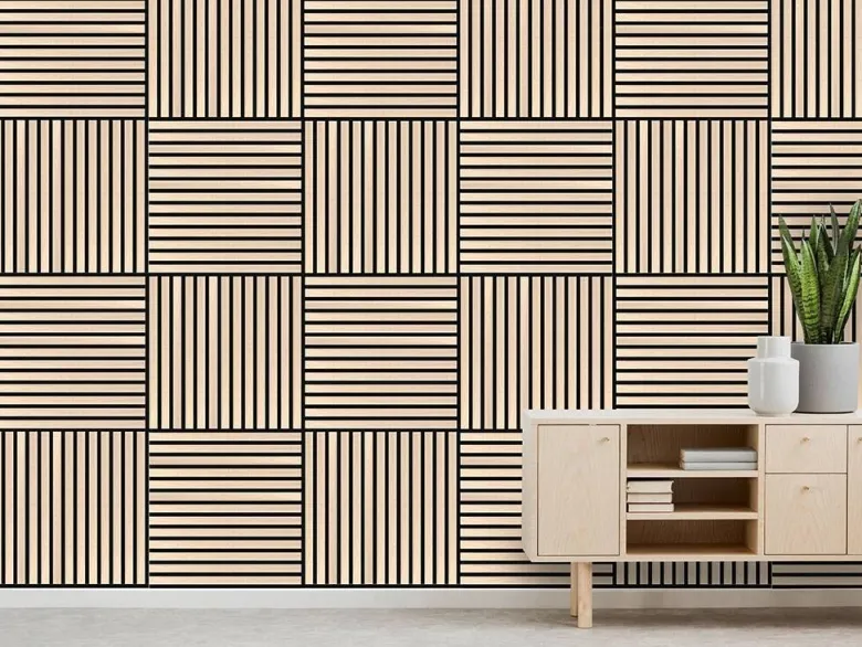 Wand- und Akustikpaneel Eiche L/B/H: ca. 52x52x1 cm pro Stück