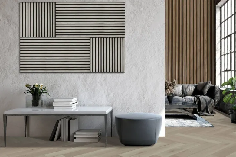 Wand- und Akustikpaneel grau L/B/H: ca. 244x60x1 cm pro Stück