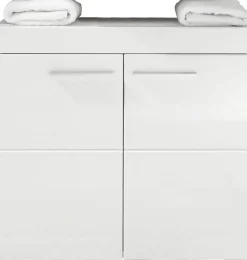 Waschbeckenunterschrank Amanda weiß weiß Hochglanz B/H/T: ca. 60x56x34 cm