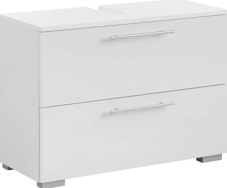 Waschbeckenunterschrank Carlos perlweiß Optik B/H/T: ca. 80,2x59,1x35 cm