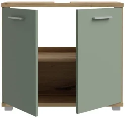 Waschbeckenunterschrank Eiche Artisan Nachbildung salbei B/H/T: ca. 70x62x29 cm