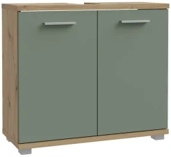 Waschbeckenunterschrank Eiche Artisan Nachbildung salbei B/H/T: ca. 70x62x29 cm