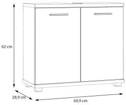 Waschbeckenunterschrank Eiche Artisan Nachbildung salbei B/H/T: ca. 70x62x29 cm